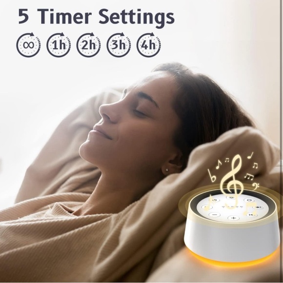 White Noise Sound Machine with 30 Soothing Sounds 12 Colors Night Light White - Picture 7 of 11